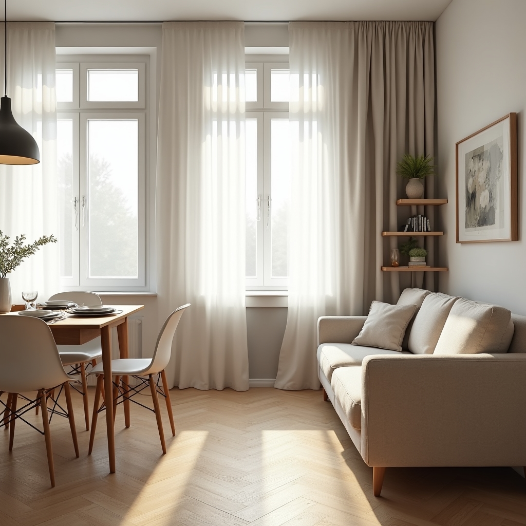 Apartament ordonat pregătit pentru vizionare